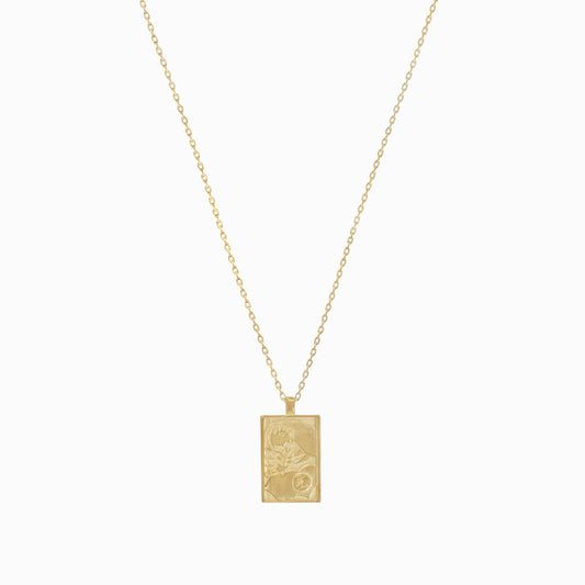Korean Go-Stop Card Game Ogwang November Pendant 14K Gold 오광 오동