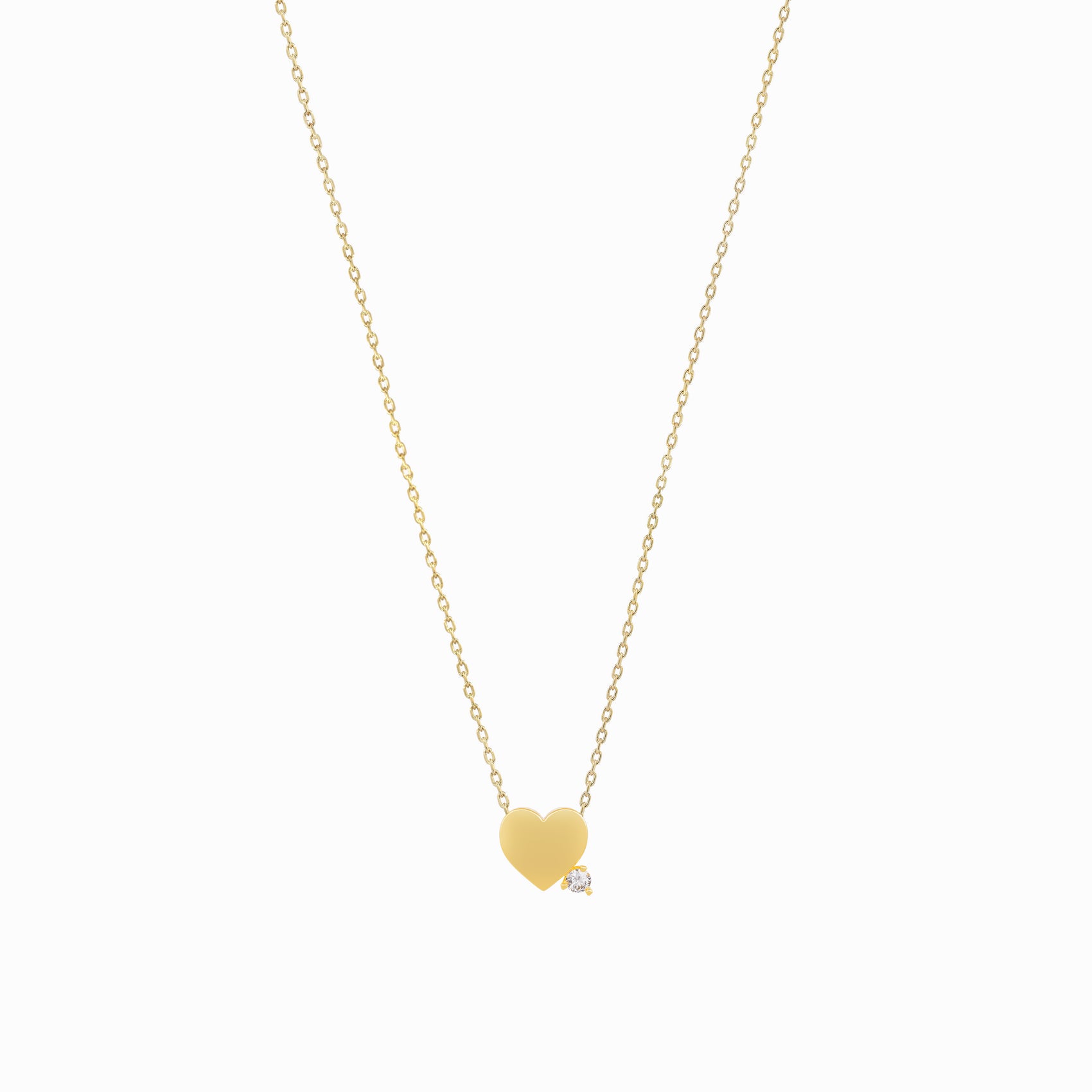 Heart One Diamond Necklace 14K Gold