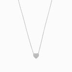 Heart Pavé Lab Diamond Necklace Sterling Silver