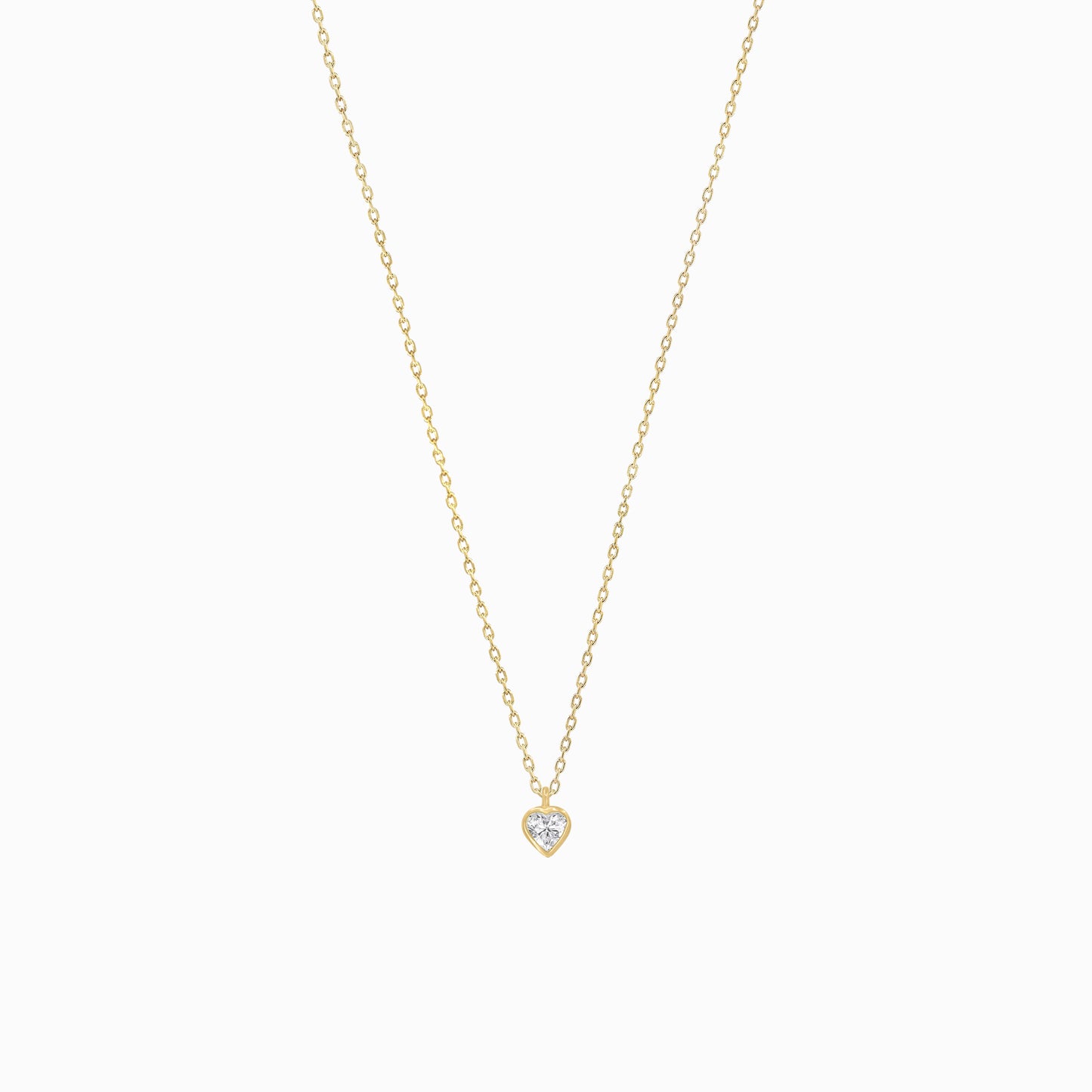 Heart Shape Lab Diamond Necklace 14K Gold