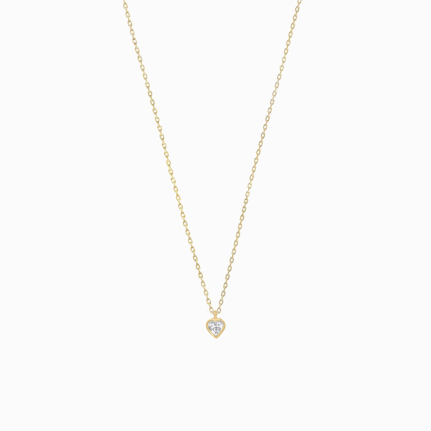 Heart Shape Lab Diamond Necklace 14K Gold