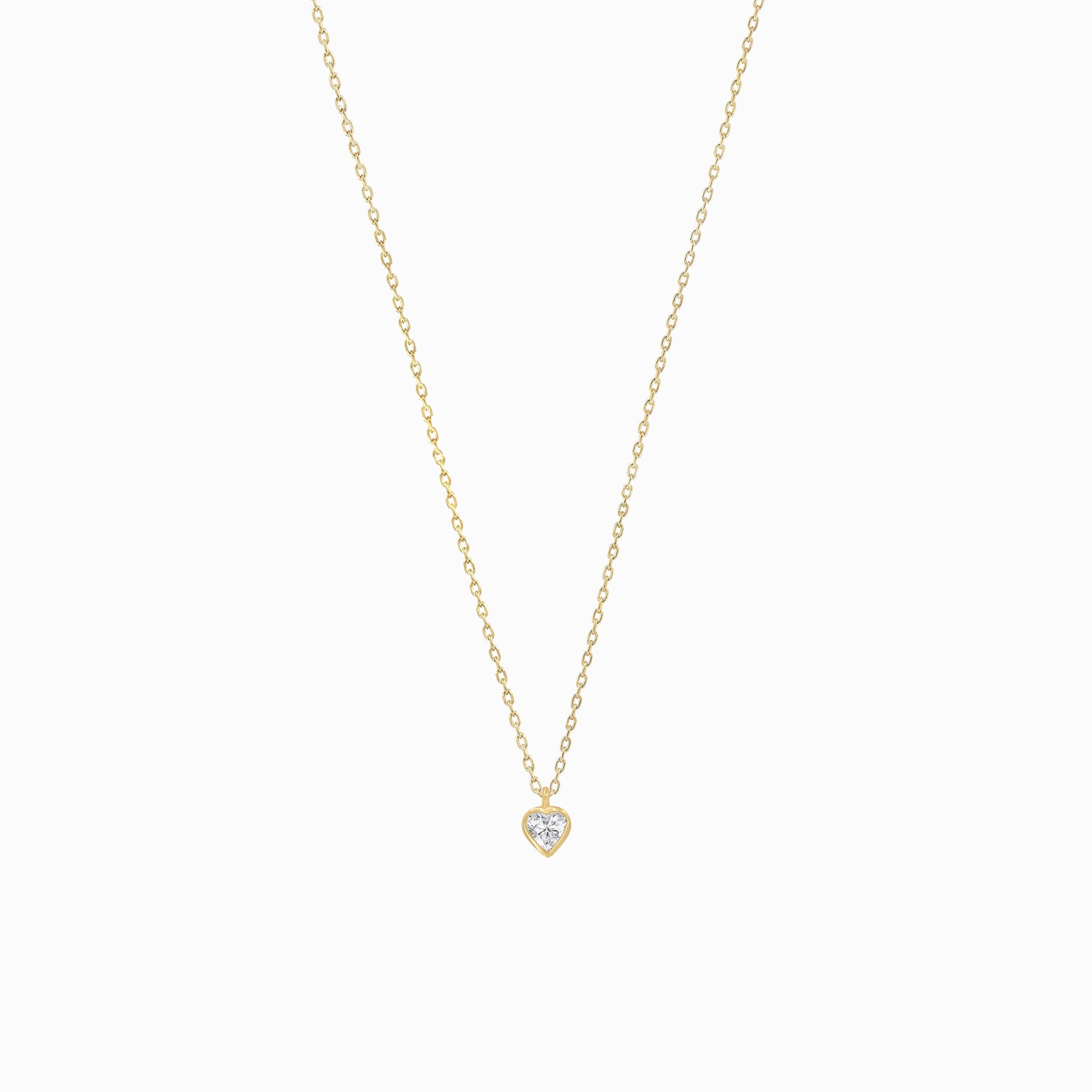 Heart Shape Lab Diamond Necklace 14K Gold
