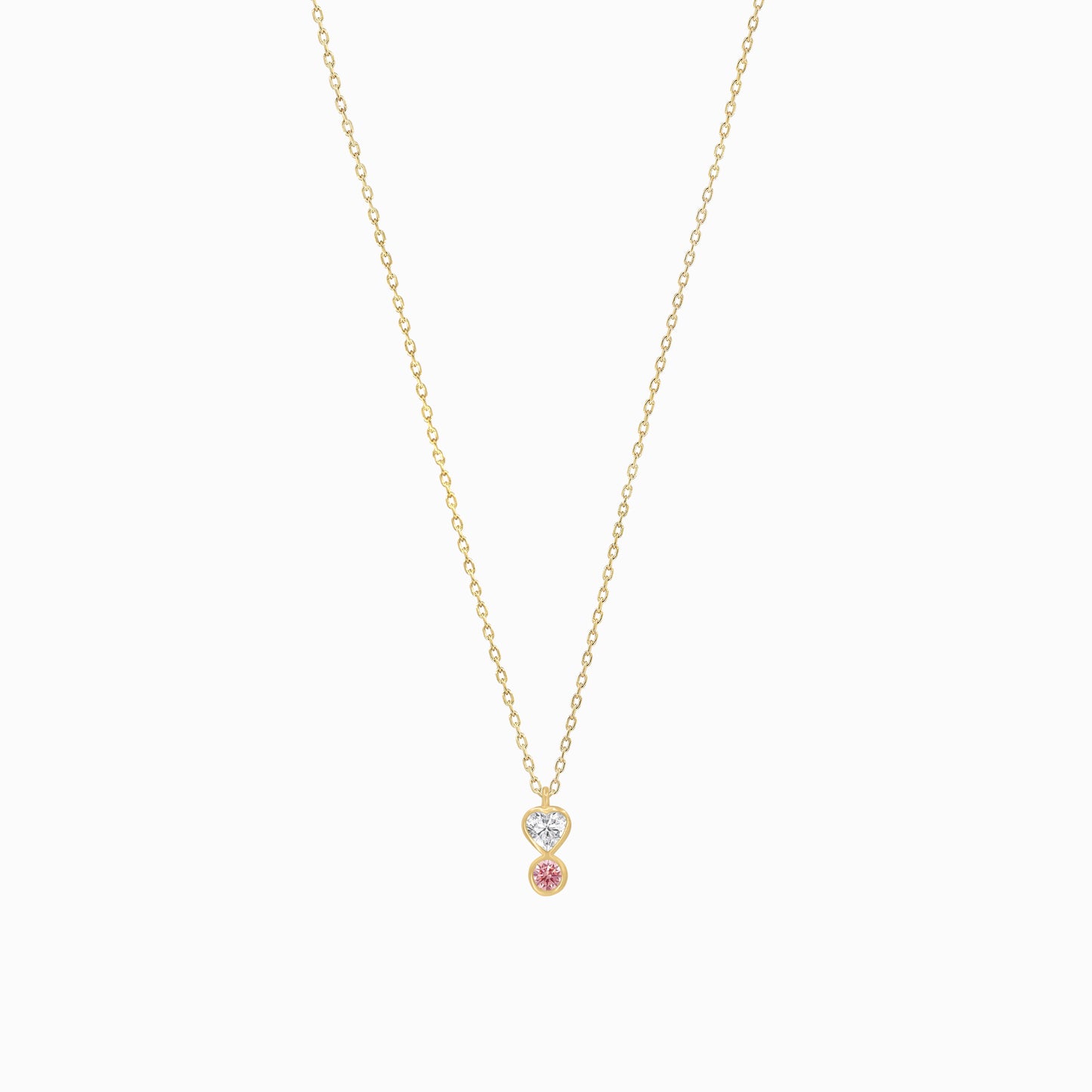 Heart Shape and Round Pink Lab Diamond