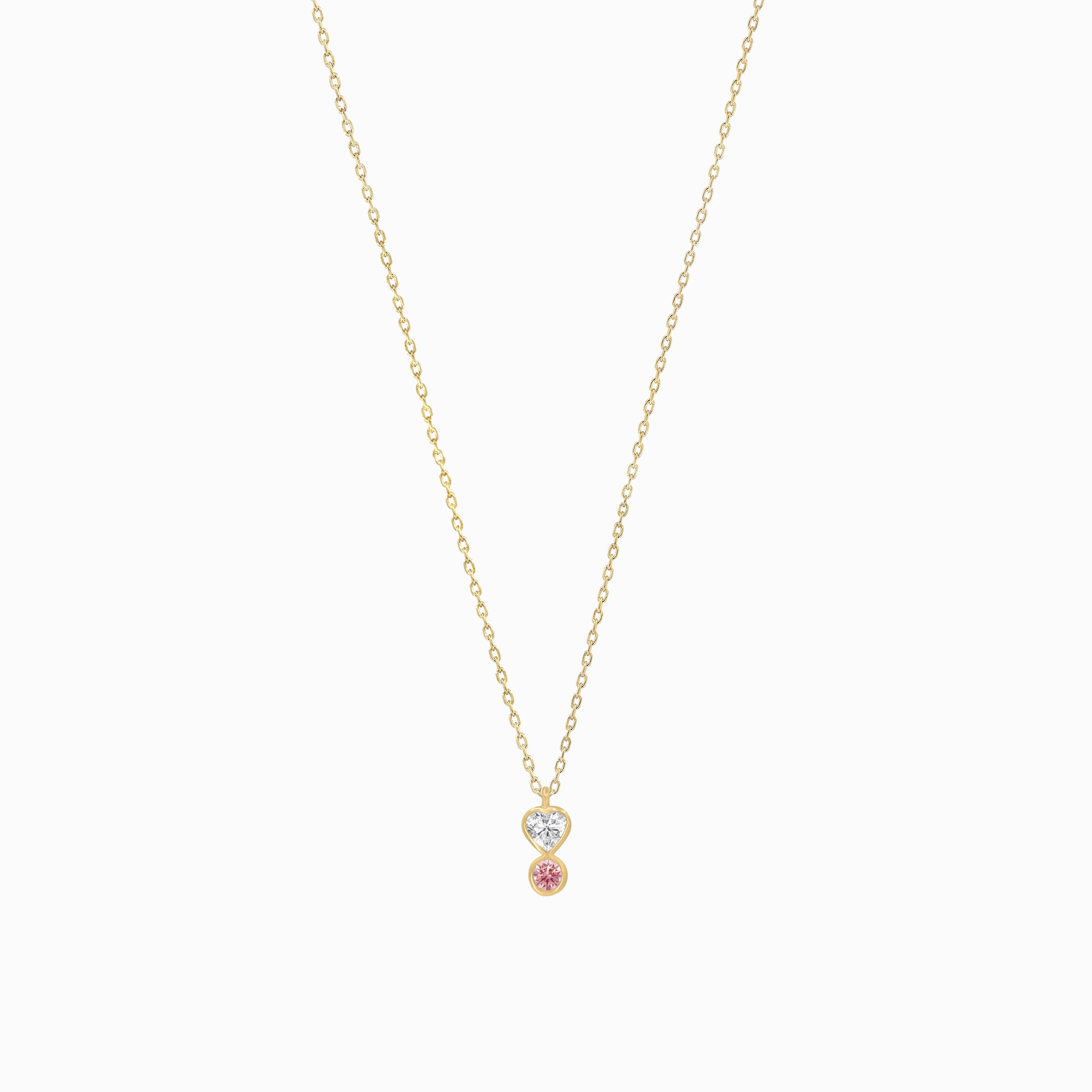 Heart Shape and Round Pink Lab Diamond