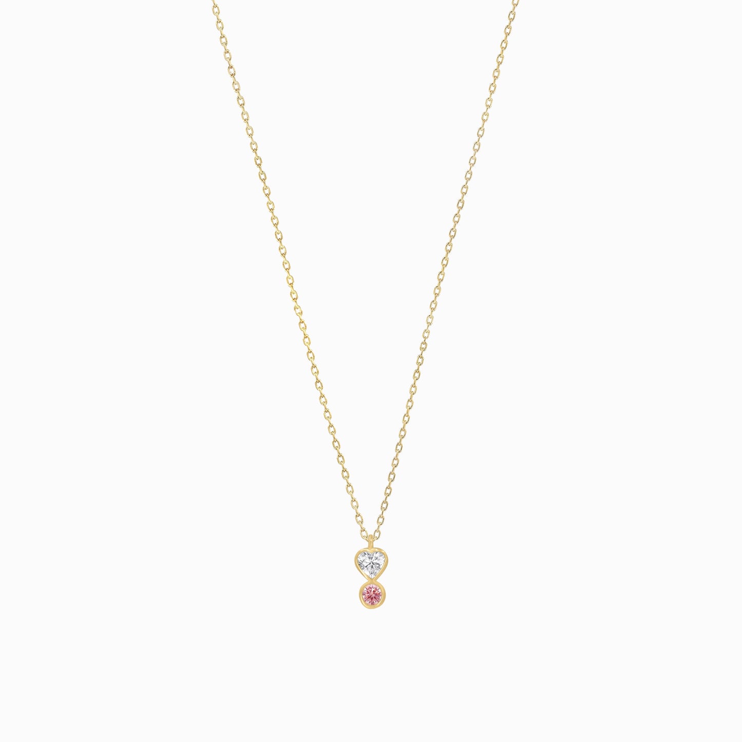 Heart Shape and Round Pink Lab Diamond