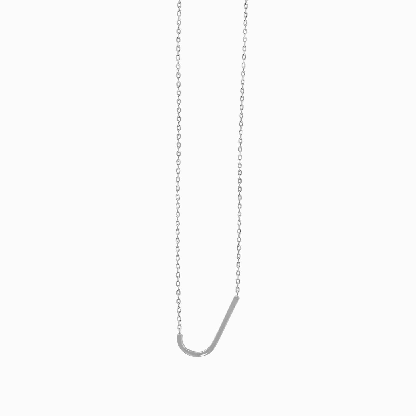 J Large Initial Letter Necklace Sterling Silver