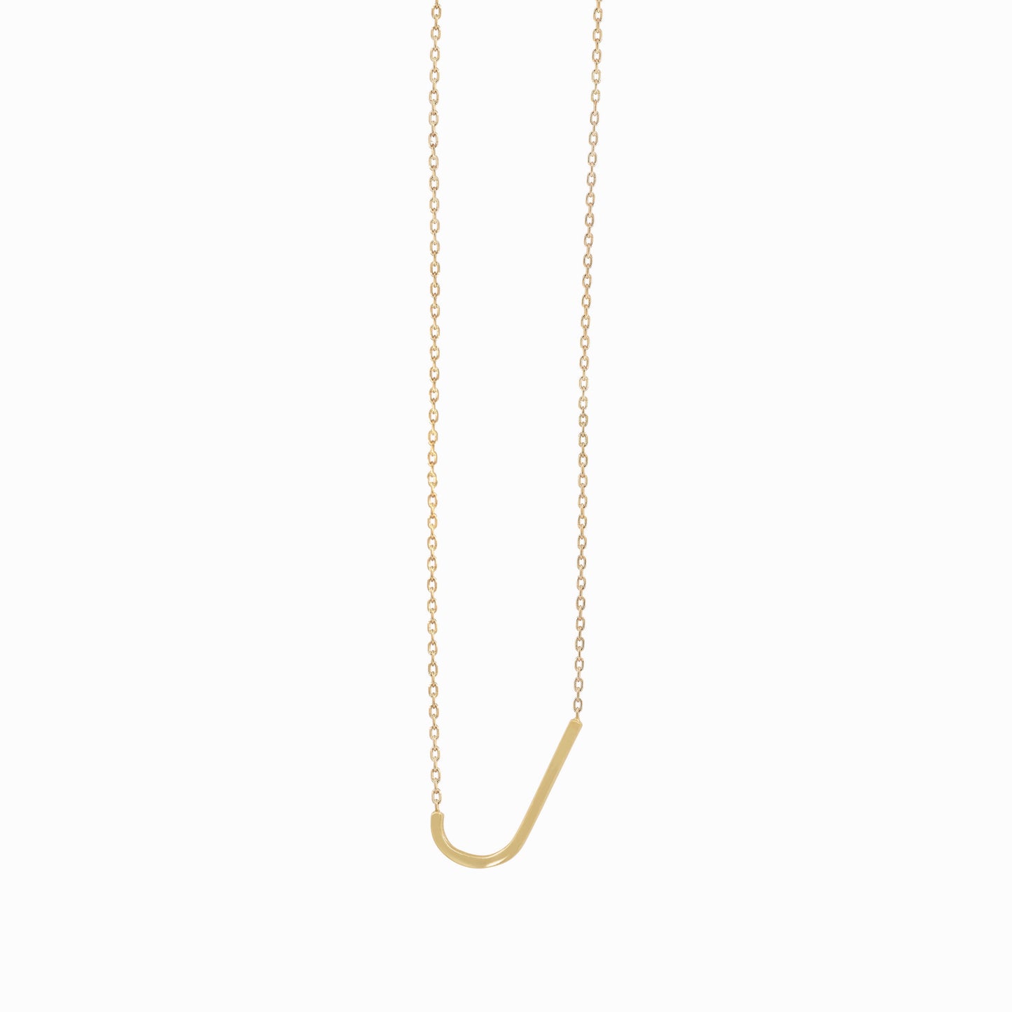 J Large Initial Letter Necklace Sterling Silver