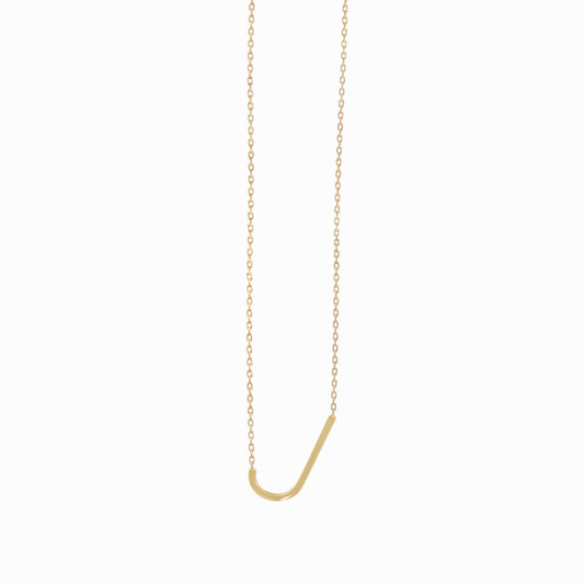 J Large Initial Letter Necklace Sterling Silver