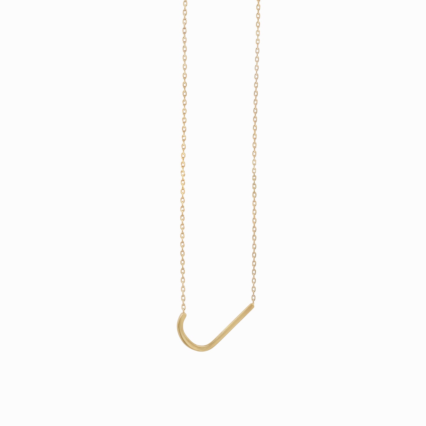 J Large Initial Letter Necklace Sterling Silver