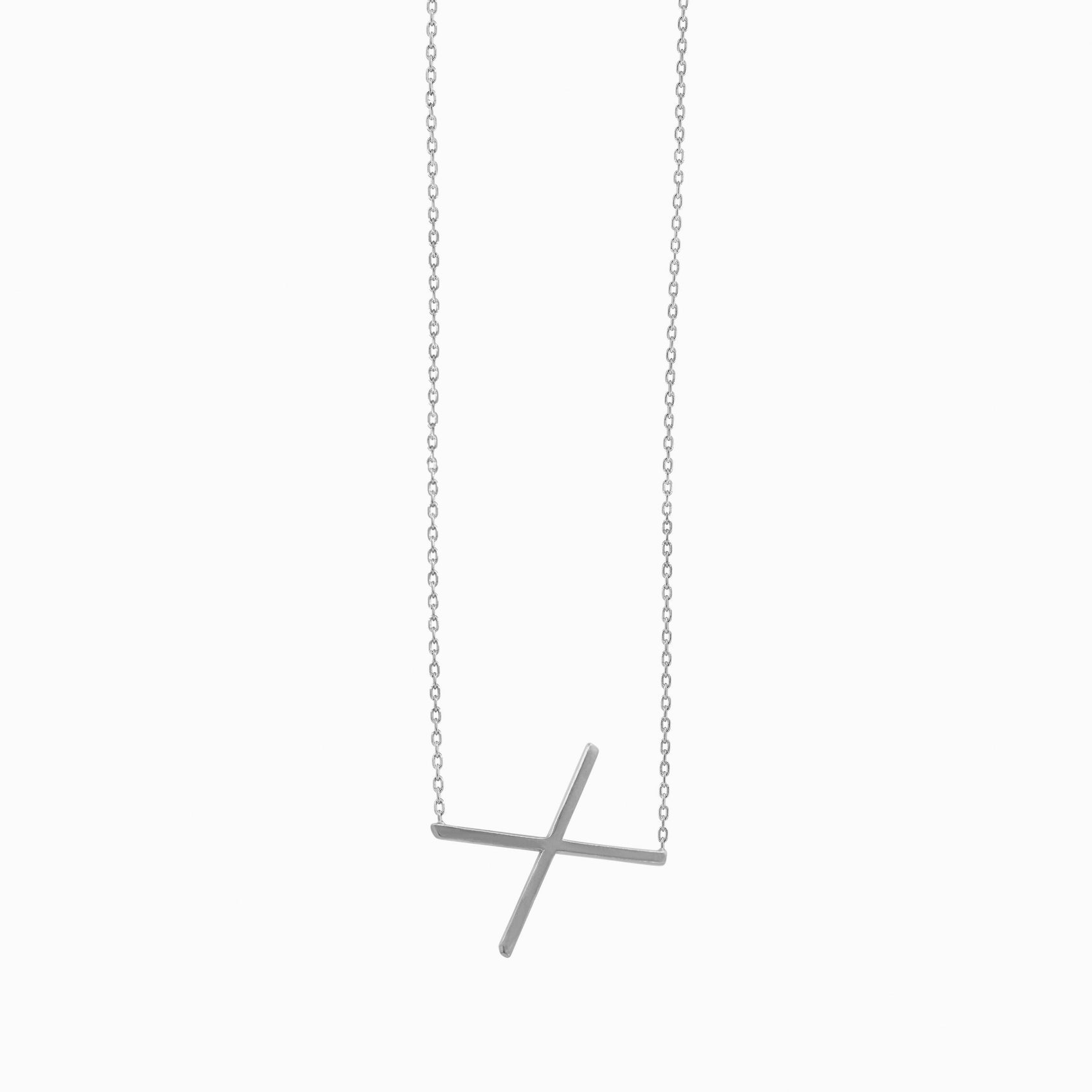 X Large Initial Letter Necklace Sterling Silver