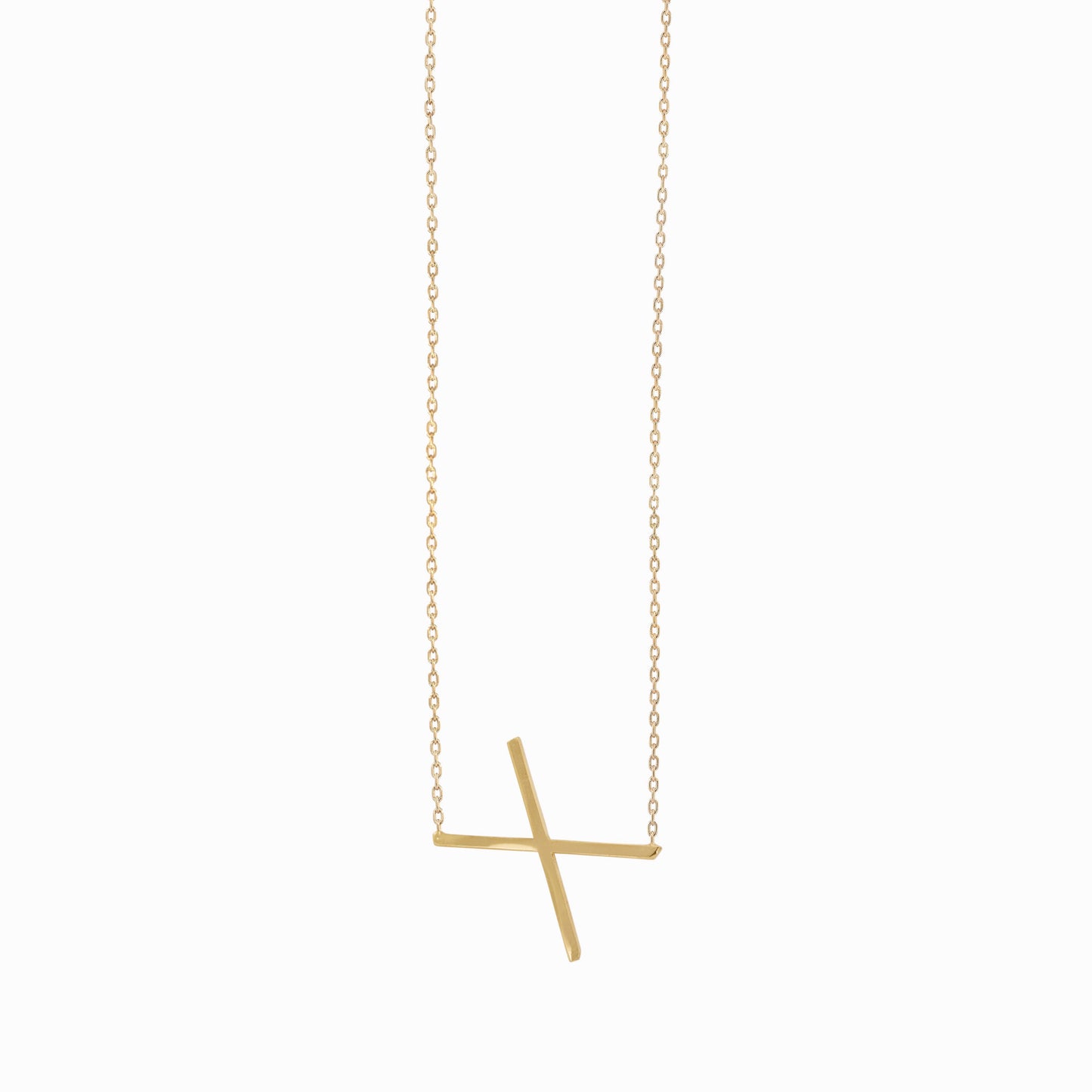 X Large Initial Letter Necklace 14K Gold