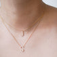 J Initial Letter Pavé Lab Diamond Necklace 14K Gold