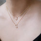 J Initial Letter Diamond 14k Gold Necklace