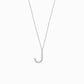 J Initial Letter Pavé Lab Diamond Necklace Sterling Silver