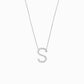S Initial Letter Pavé Lab Diamond Necklace Sterling Silver