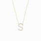 S Initial Letter Pavé Lab Diamond Necklace 14K Gold