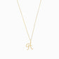 H Script Initial Letter Charm Pendant 14K Gold