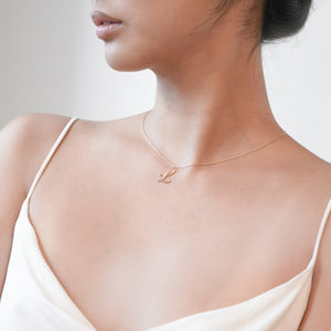 
          
          Load image into Gallery viewer, L Script Initial Letter Necklace 14K Gold
          
          