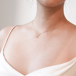 L Script Initial Letter Necklace 14K Gold