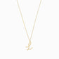 L Script Initial Letter Necklace 14K Gold