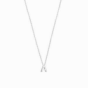 
          
          Load image into Gallery viewer, A Initial Letter Necklace Sterling Silver
          
          