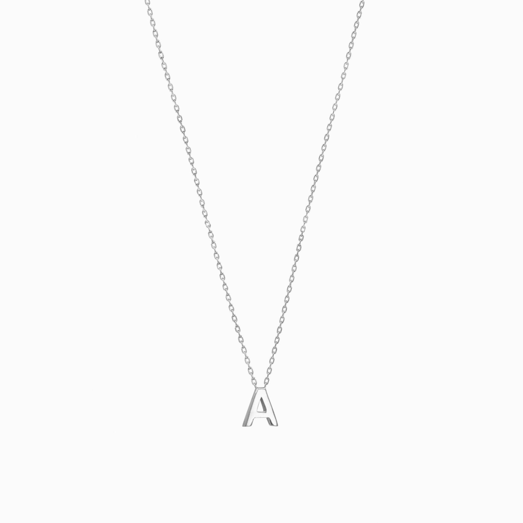 A Initial Letter Necklace Sterling Silver