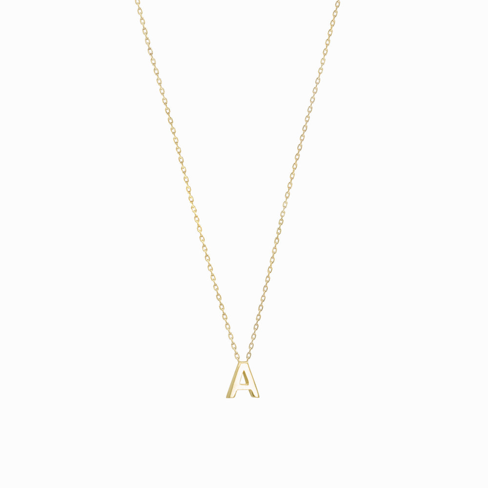 A Initial Letter 14k Solid Gold Necklace