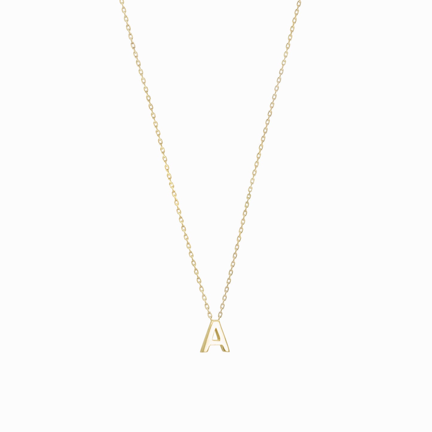 A Initial Letter 14k Solid Gold Necklace
