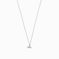 J Initial Letter One Diamond Necklace Sterling Silver