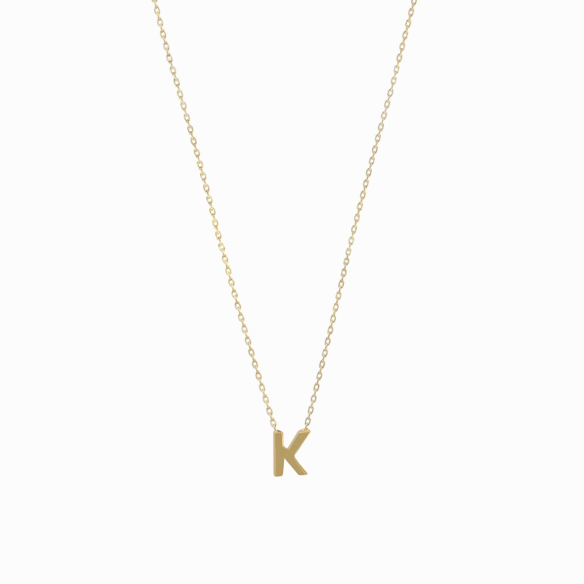 K Initial Letter Necklace 14K Gold