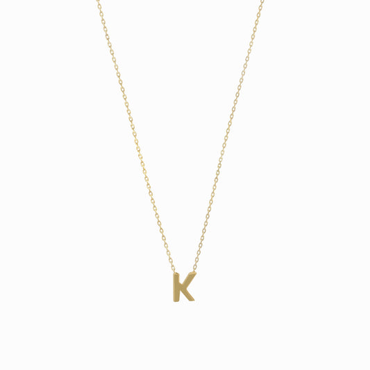 K Initial Letter Necklace 14K Gold