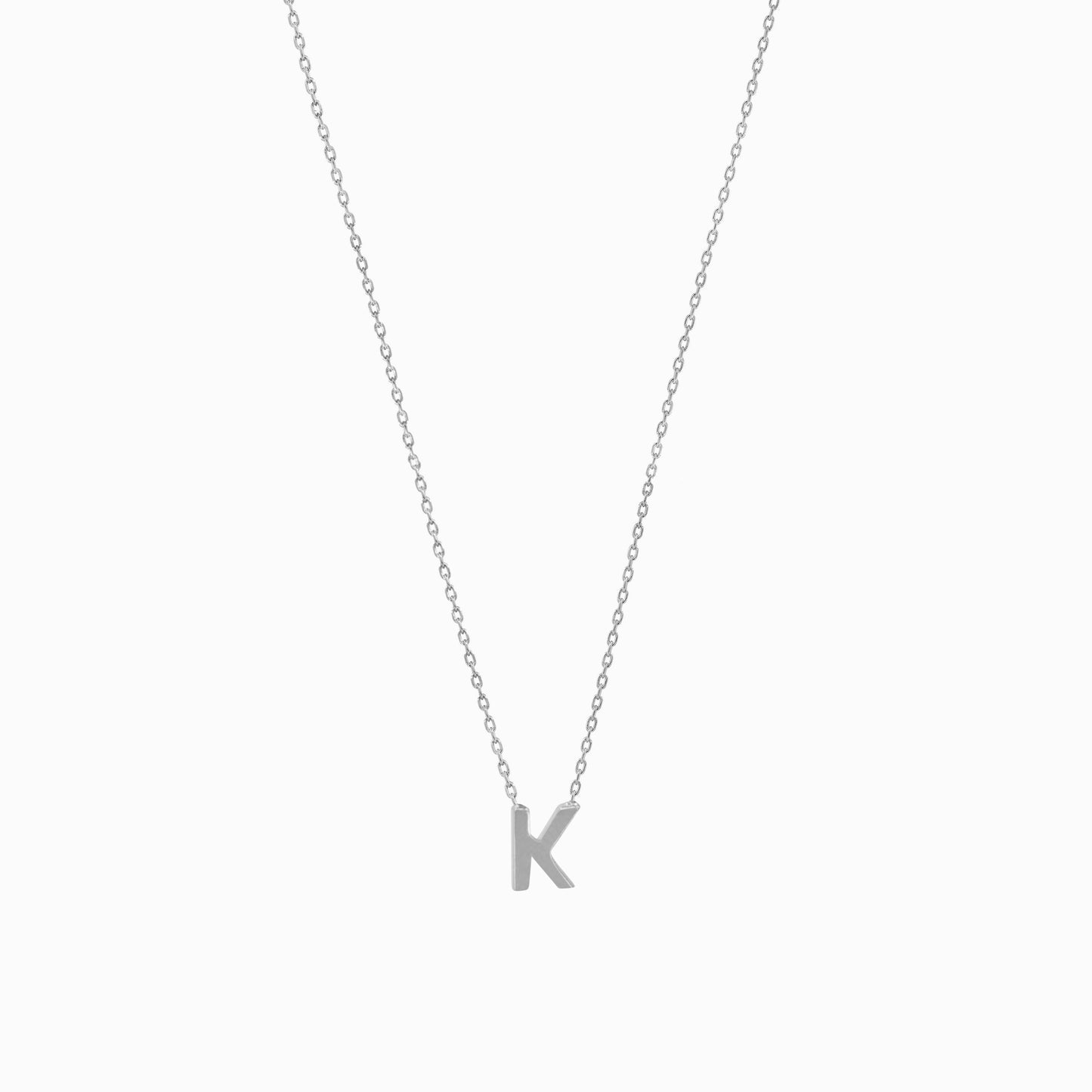 K Initial Letter Necklace Sterling Silver