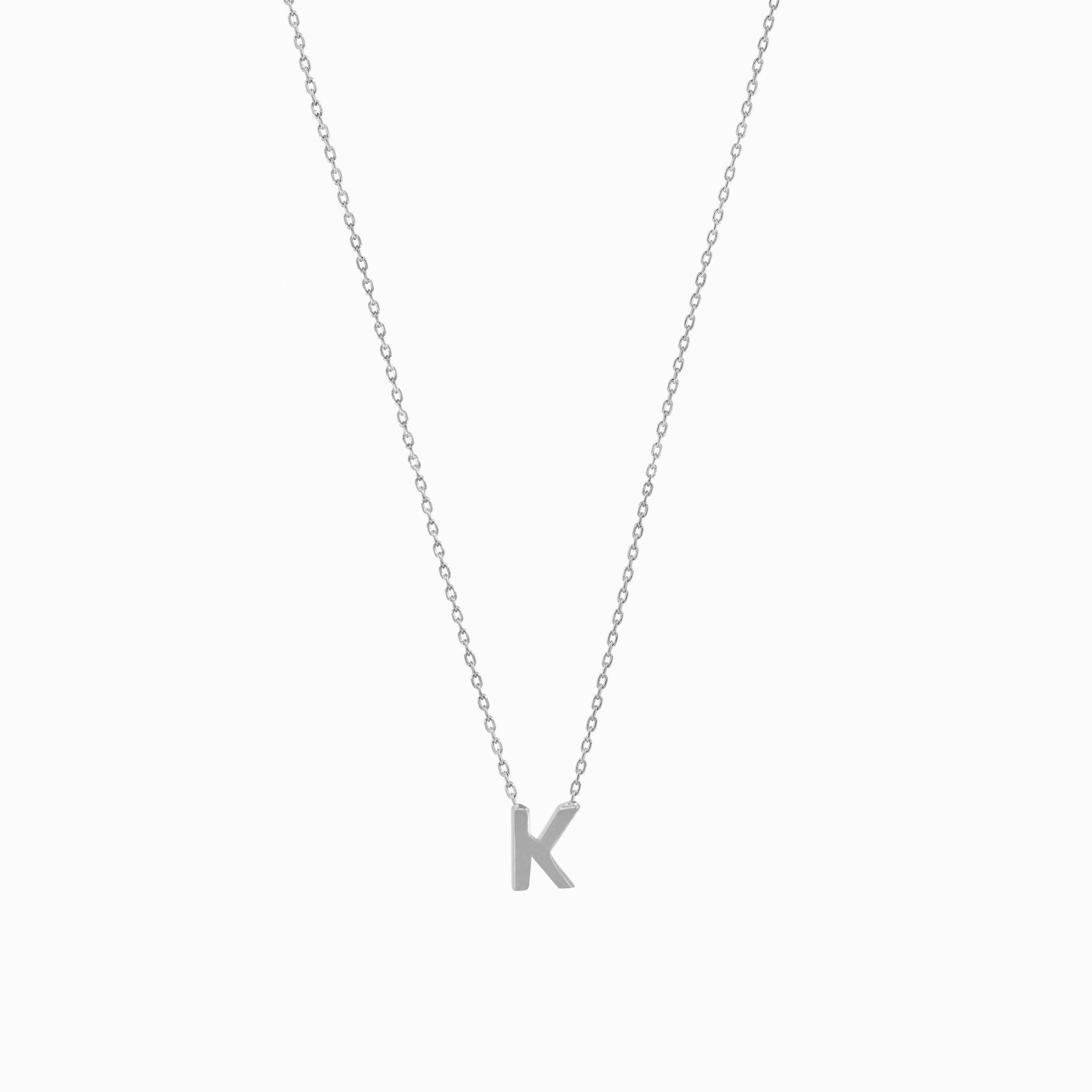K Initial Letter Necklace Sterling Silver