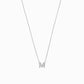 M Initial Letter Lab Diamond Necklace Sterling Silver