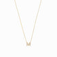 M Initial Letter Diamond Gold Necklace