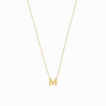 M Initial Letter Gold Necklace