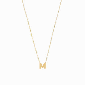 
          
          Load image into Gallery viewer, M Initial Letter Gold Necklace
          
          