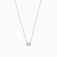 M Initial Letter Necklace Sterling Silver