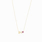 Korean Custom Heart Ruby Name Necklace 14K Solid Gold – Personalized