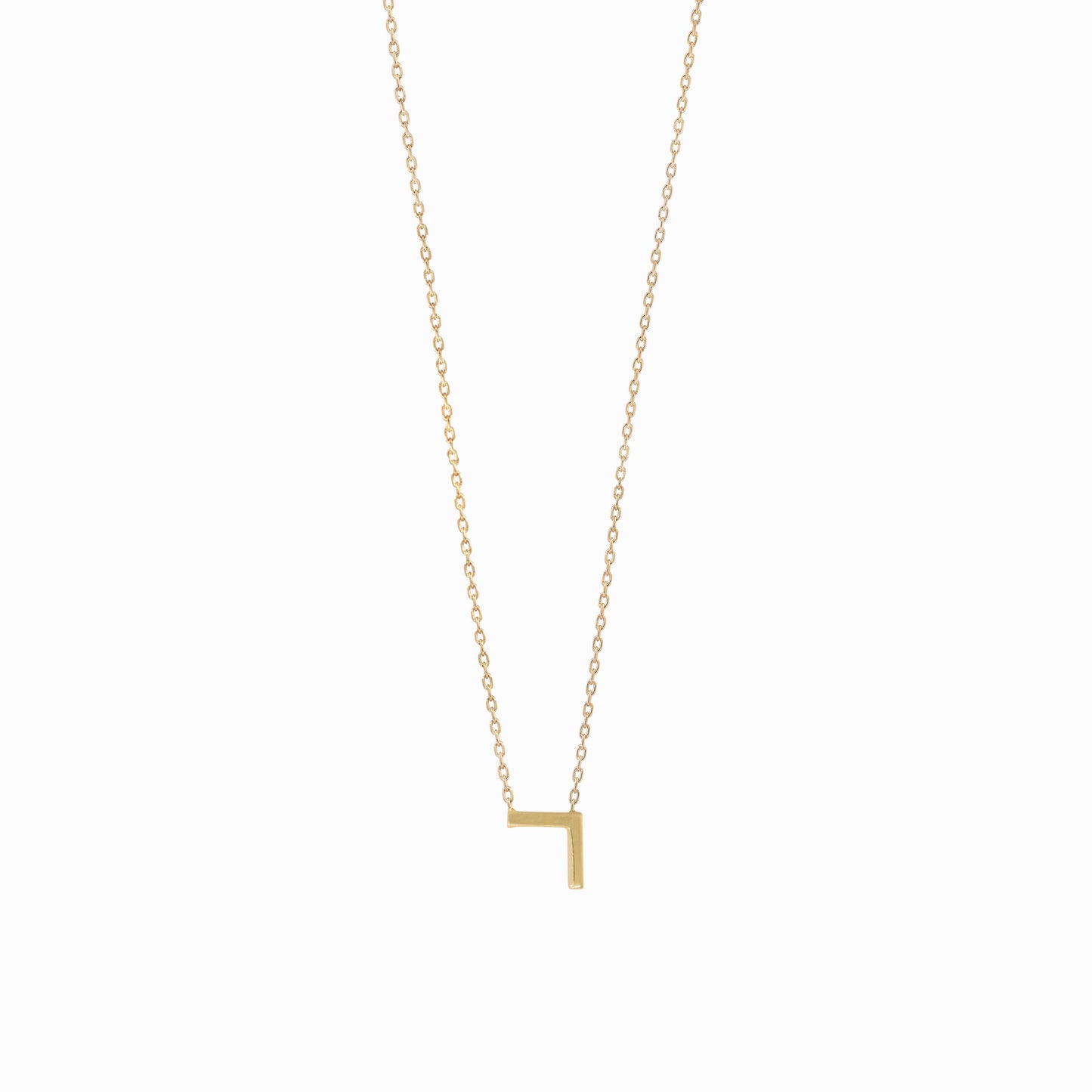 Hangul Korean Letter Necklace 14K Gold ㄱ