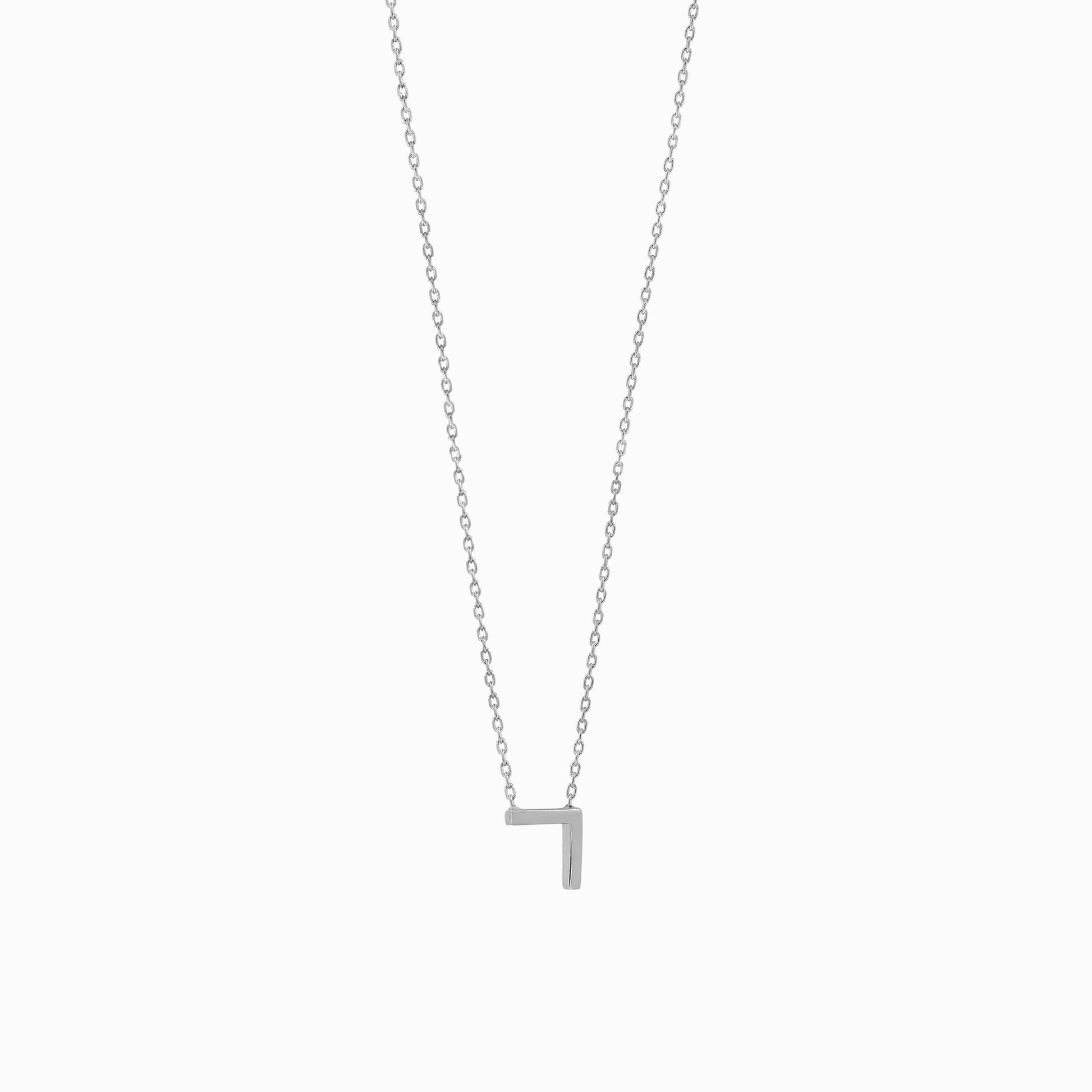 Hangul Korean Letter Necklace Sterling Silver ㄱ