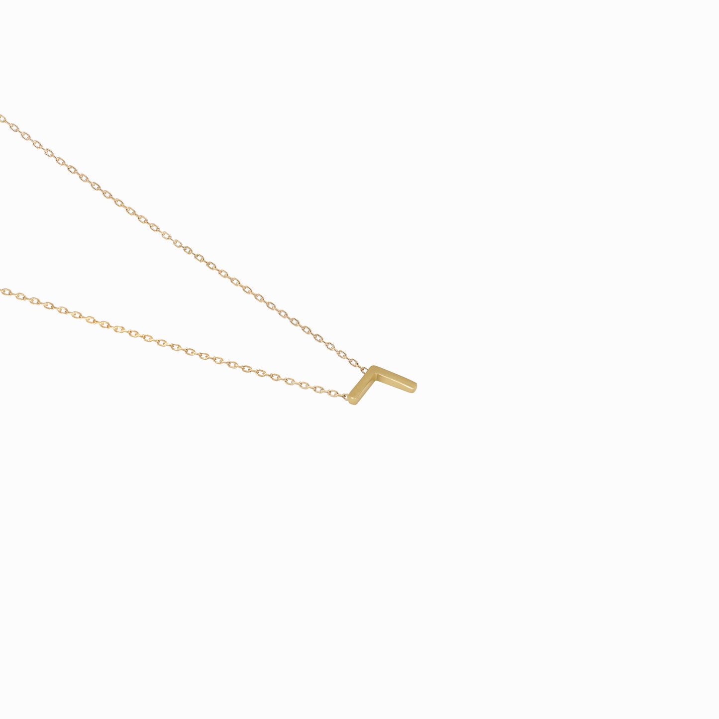 Hangul Korean Letter Necklace 14K Gold ㄱ