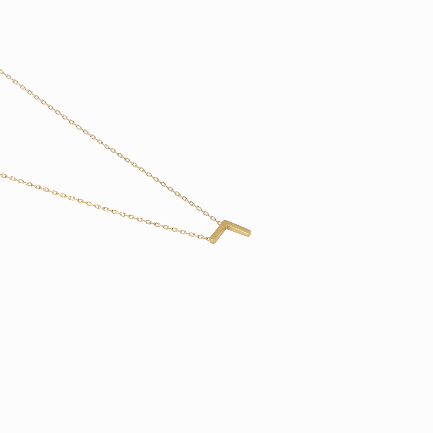 Korean Hangul LetterNecklace 14K Solid Gold ㄱ