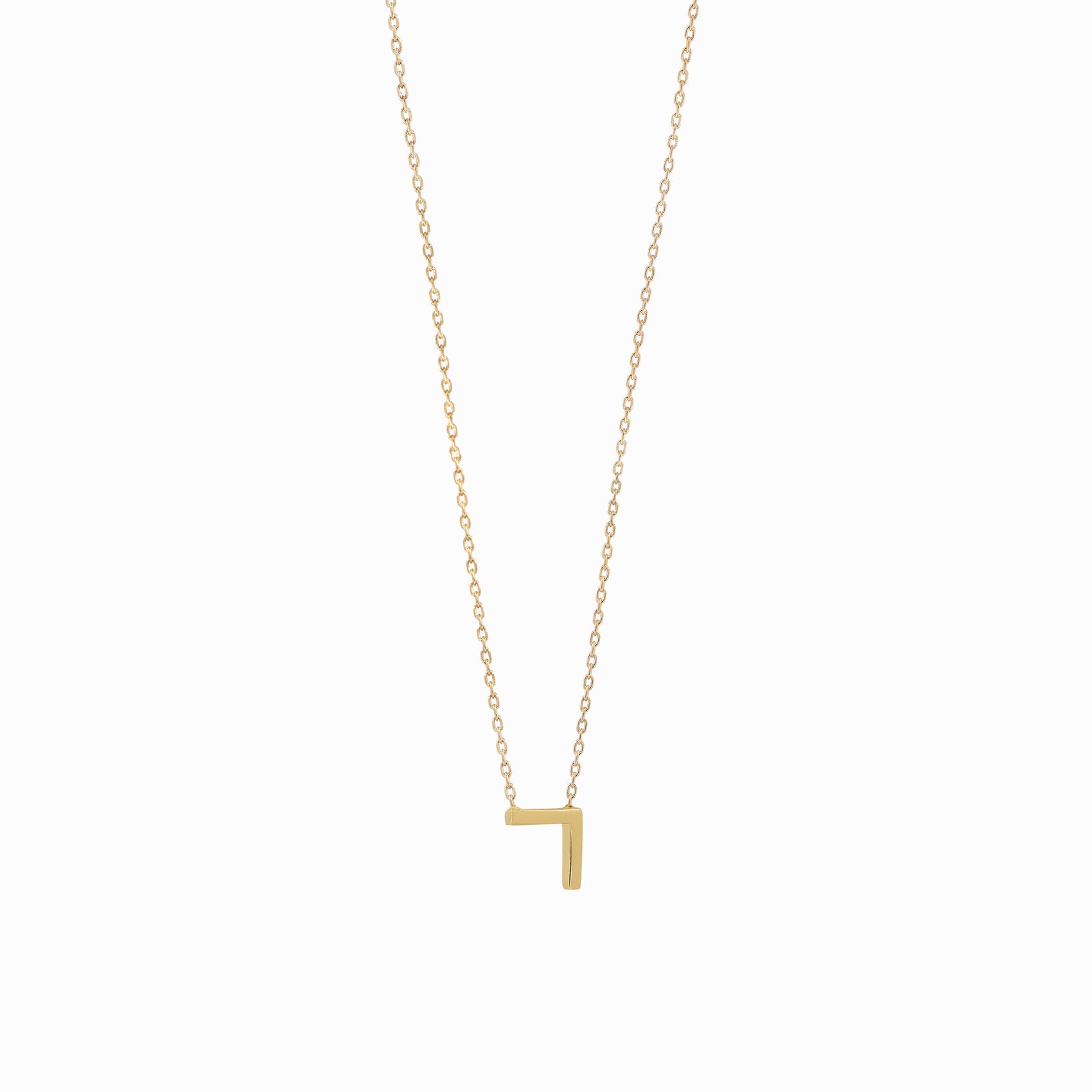 Hangul Korean Letter Solid Gold Necklace ㄱ 