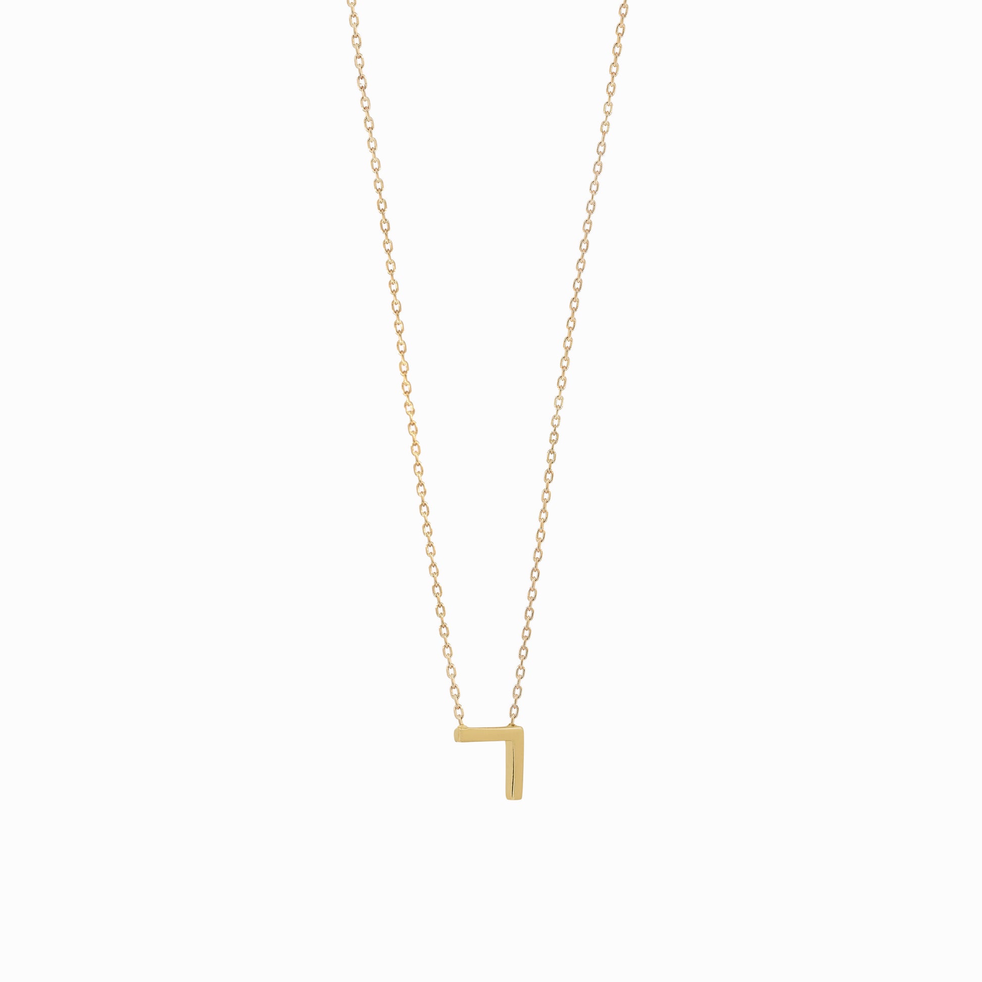 Hangul Korean Letter Solid Gold Necklace ㄱ 