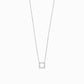Hangul Korean Letter Pavé Lab Diamond Necklace Sterling Silver ㅁ