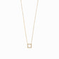Hangul Korean Letter Pavé Diamond Solid Gold Necklace ㅁ