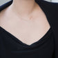 Hangul Korean Letter Pavé Lab Diamond Necklace Sterling Silver ㅁ