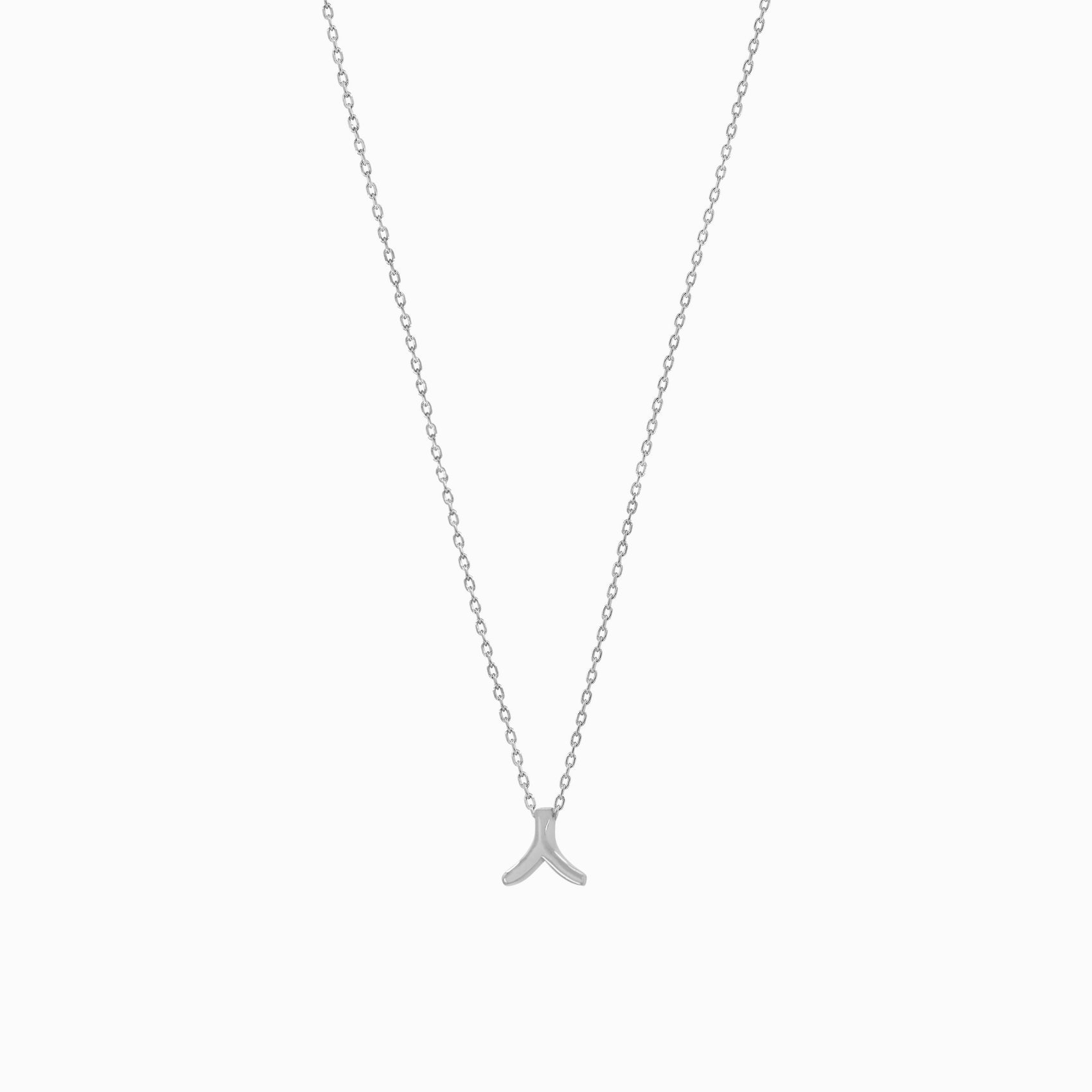 Hangul Korean Letter Necklace Sterling Silver ㅅ