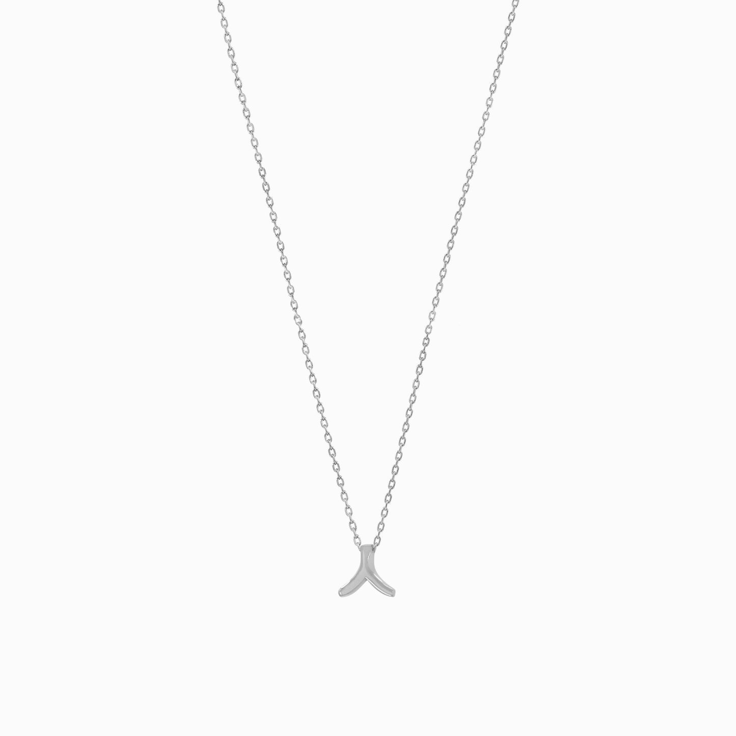 Hangul Korean Letter Necklace Sterling Silver ㅅ